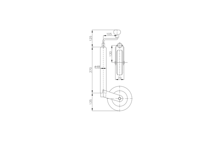 Malmist klambriga tugiratas WINTERHOFF ST48-200V+KLE48-G 150kg 48mm 505-725mm