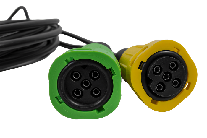 MANTES elektripaigaldis, paadihaagise juhtmestik, 5,5 m, 13-kontaktiline pistik, 2x5-kontaktilised bajonettühendused