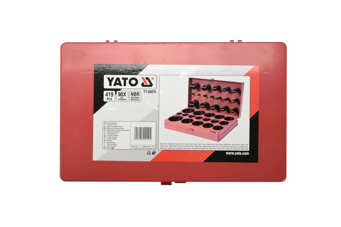 Kummist o-rõngaste komplekt YATO YT-06876, suuruste segu, 419 tükki