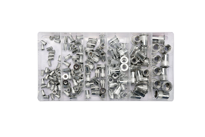 YATO YT-36460 alumiiniumist needimutri komplekt, suurus M3-M10, 150 osa