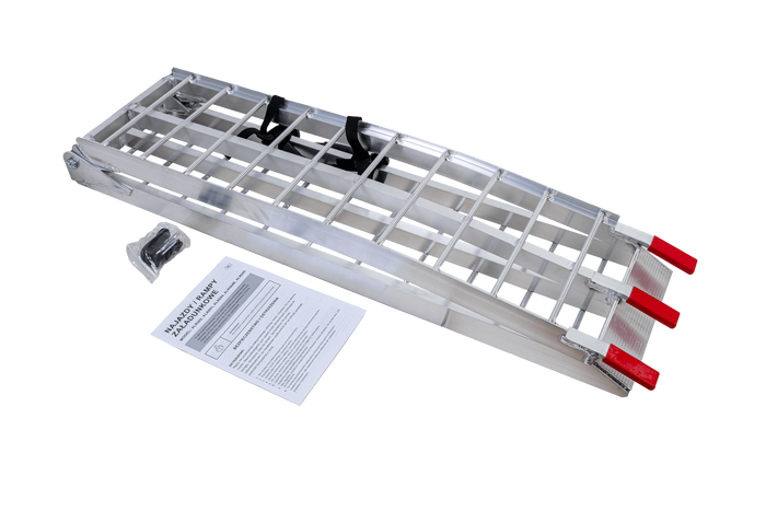 UNITRAILER ALR002 kokkupandavad alumiiniumist haagissuvilate kaldteed 221cm 680kg rihmaga, 2 tk komplekt
