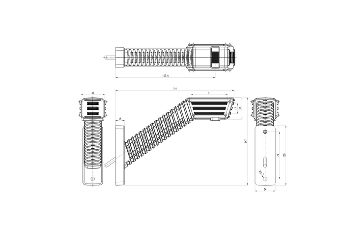 WAŚ 2552P W297.5.1 SPOT LED parempoolne suunatuli pikal varrel